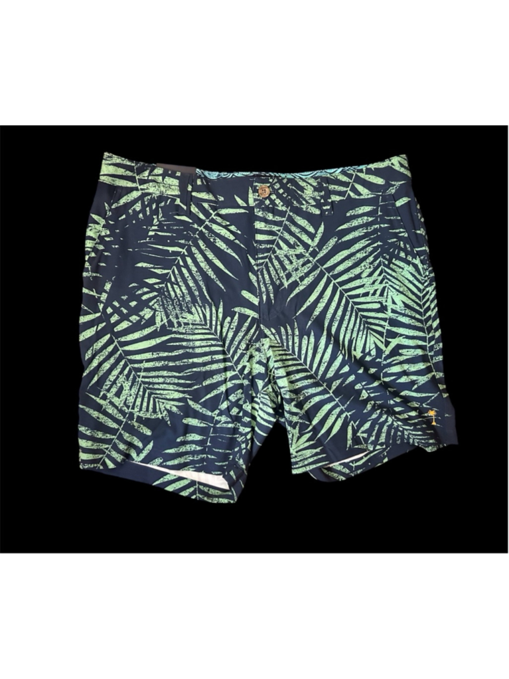 Men's Margaritaville Hybrid Shorts Waist 34 Blue Green Palm Print